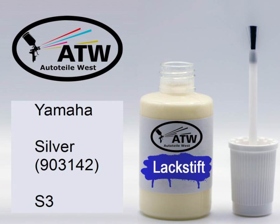 Yamaha, Silver (903142), S3: 20ml Lackstift, von ATW Autoteile West.